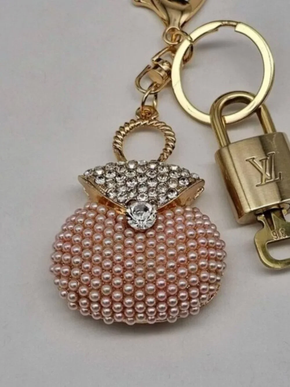Authentic Louis Vuitton Lock & Key Gold ✨ Unbranded Keychain Bag Charm LV